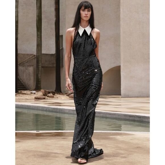 NWOT Bronx and Banco Wednesday Sequin Halterneck Maxi Dress - Picture 4 of 16